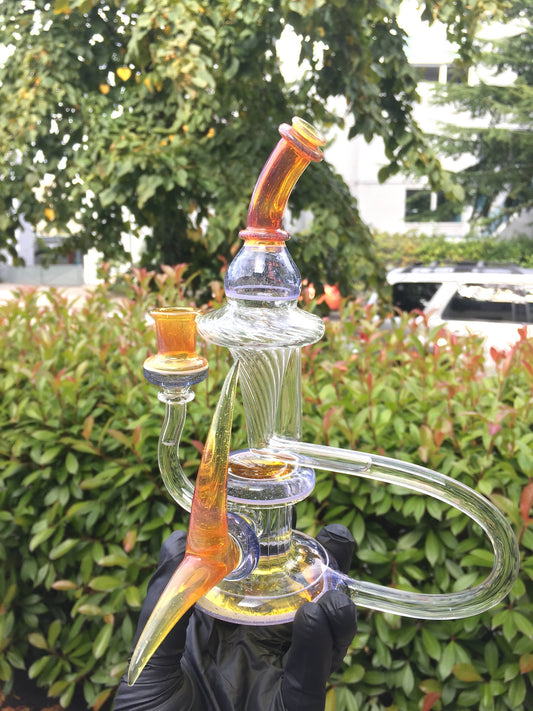 Sparkle Mai Tai and Ultramarine Blue over Pink Lollipop Recycler