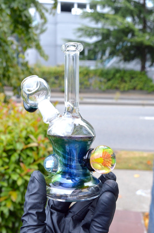 Oil Slick Fumed Minitube with Clear Neck